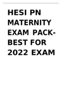 HESI PN MATERNITY EXAM PACK- BEST FOR 2023 UPDATED EXAM