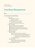 Coaching Management Notes