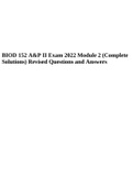 BIOD 152 A&P II Exam 2022 Module 2 (Complete Solutions) Revised Questions and Answers.