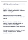AQA A Level Physics Waves with correct answers