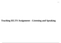 Teaching IELTS Assignment – Listening and Speaking.
