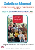 Nutrition Through the Life Cycle 7th Edition Brown Test Bank