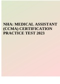 NHA&colon; MEDICAL ASSISTANT &lpar;CCMA&rpar; CERTIFICATION PRACTICE TEST 2023
