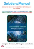 Consumer Behavior 14th Edition Mothersbaugh Solutions