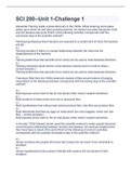 SCI 200--Unit 1-Challenge 1 2023 with verified questions and answers