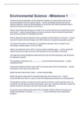 Environmental Science - Milestone 1 2023 with 100&percnt; questions and answers