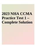 2023 NHA CCMA Practice Test 1 &ndash; Complete Solution