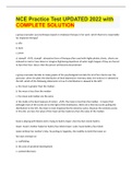 NCE Practice Test UPDATED 2022 with COMPLETE SOLUTION