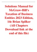 Solutions Manual for McGraw-Hill's Taxation of Business Entities 2023 Edition 14th Edition By  Brian Spilker