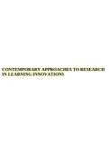 CONTEMPORARY APPROACHES TO RESEARCH IN LEARNING INNOVATIONS.