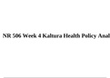 NR 506 Week 4 Kaltura Health Care Policy Analysis 2020&sol;2021&period;