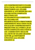 RN COMPREHENSIVE PREDICTOR ALL FORM A,B &C WITH COMPLETE SOLUTION & ATI COMMUNITY HEALTH ALL SETS OF EXAMS GRADED A (OVER 40 DIFFERENT UPDATED 2021/2022 EXAMS GRADED A)