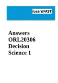 Answers ORL20306 Decision Science 1