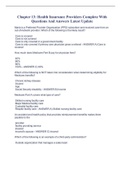Chapter 13&colon; Health Insurance Providers Complete With Questions And Answers Latest Update 