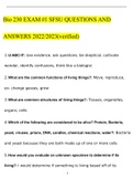 BIO 230 EXAM &num;1 SFSU EXAM 2023 WITH COMPLETE SOLUTION