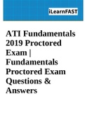ATI Fundamentals 2019 Proctored Exam | Fundamentals Proctored Exam Questions & Answers