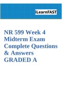 NR 599 Week 4 Midterm Exam Complete Questions & Answers GRADED A