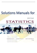 SOLUTIONS MANUAL for Statistics for Management and Economics 11th Edition by Gerald Keller. _Complete Download_ All Chapters 1-18.