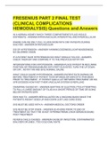 FRESENIUS PART 2 FINAL TEST (CLINICAL COMPLICATIONS HEMODIALYSIS) Questions and Answers