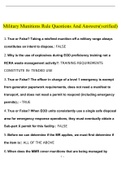 Military Munitions Rule Practice Test Questions and Answers (2022/2023) (Verified Answers)