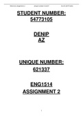 ENG1514 SUPPLEMENTARY EXAMS