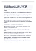 CRCR EXAM SOLUTIONS BUNDLE 2023 100&percnt; VERIFIED ANSWERS 