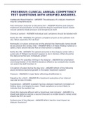 FRESENIUS CLINICAL ANNUAL COMPETENCY TEST QUESTIONS WITH VERIFIED ANSWERS&period;