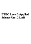 BTEC Level 3 Applied Science Unit 2 LAB