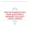 HESI RN PHAMACOLOGY EXAM QUESTIONS & ANSWERS 2022&sol;2023 LATEST UPDATE
