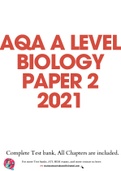 AQA A LEVEL BIOLOGY PAPER 2  2021
