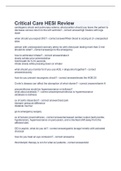 Critical Care HESI Review 2023 with 100&percnt; verified questions and answers