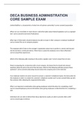 DECA BUSINESS ADMINISTRATION CORE SAMPLE EXAM 2023  WITH 100% CORRECT ANSWERS