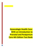 Gynecologic Health Care:  With an Introduction to  Prenatal and Postpartum  Care 4th Edition Test Bank