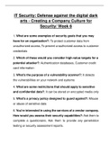 IT Security&lowbar; Defense against the digital dark arts - Creating a Company Culture for Security - Week 6