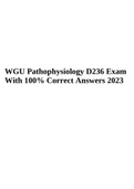 WGU Pathophysiology D236 Exam With 100% Correct Answers 2023.