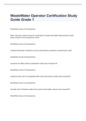 WasteWater Operator Certification Study Guide Grade 1 exam 2023 with 100% correct answers