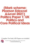 [Markscheme: Pearson Edexcel A-Level 2021] Politics Paper 1: UK Politics and  Core Political Ideas