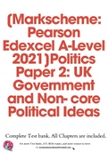 [Markscheme: Pearson Edexcel A-Level 2021]  Politics Paper 2: UK Government and Non- core Political Ideas