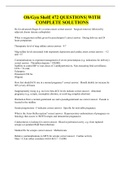 Ob&sol;Gyn Shelf&vert; 472 QUESTIONS&vert; WITH COMPLETE SOLUTIONS