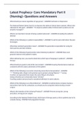 Latest Prophecy- Core Mandatory Part II &lpar;Nursing&rpar;- Questions and Answers