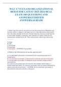 WGU C715 EXAM ORGANIZATIONAL BEHAVIOR LATEST 2023-2024 REAL EXAM 100 QUESTIONS AND ANSWERS(VERIFIED ANSWERS)AGRADE