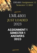 LML4806 Assignment 1 solutions | Semester 1 | 2023 (Guaranteed Pass) 