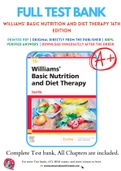 Test Bank for Williams' Basic Nutrition and Diet Therapy 16th Edition By Staci Nix McIntosh Chapter 1-23 Complete Guide A+