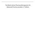 Test Bank Lehnes Pharmacotherapeutics for Advanced Practice providers 1st Edition&period;