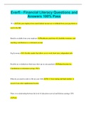 Everfi - Financial Literacy Questions and Answers 100&percnt; Pass