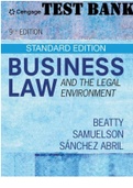 TEST BANK for Business Law and the Legal Environment - Standard Edition 9th Edition by Jeffrey F. Beatty,  Susan S. Samuelson, Patricia Abril. ALL Chapter 1-44