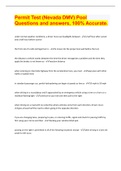 Permit Test &lpar;Nevada DMV&rpar; Pool Questions and answers&comma; 100&percnt; Accurate&period;