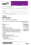 AQA A-LEVEL PSYCHOLOGY PAPER 1 INTRODUCTORY TOPICS IN PSYCHOLOGY 7182/1 QUESTION PAPER