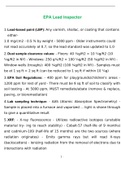 US EPA Model Lead Inspector 2022 study guide with complete solution
