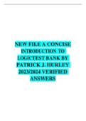 NEW FILE A CONCISE INTRODUCTION TO LOGIC TEST BANK BY PATRICK J&period; HURLEY 2023&sol;2024 VERIFIED ANSWERS 